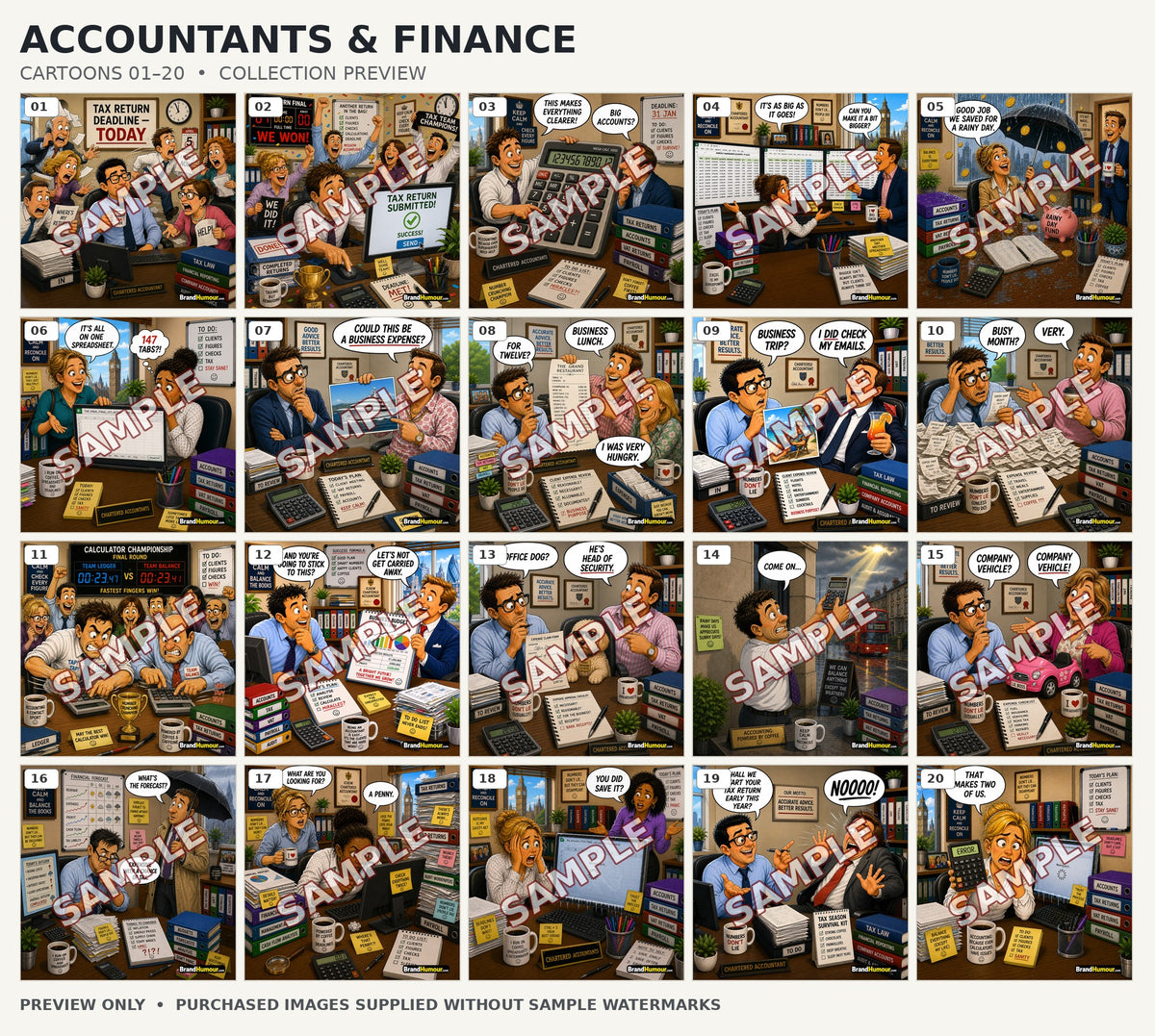 Accountants & Finance Cartoon Pack – Volume 1